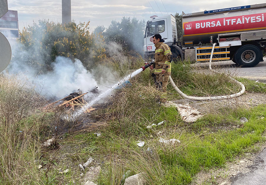 Mudanya Güzelyalı’da şüpheli yangın